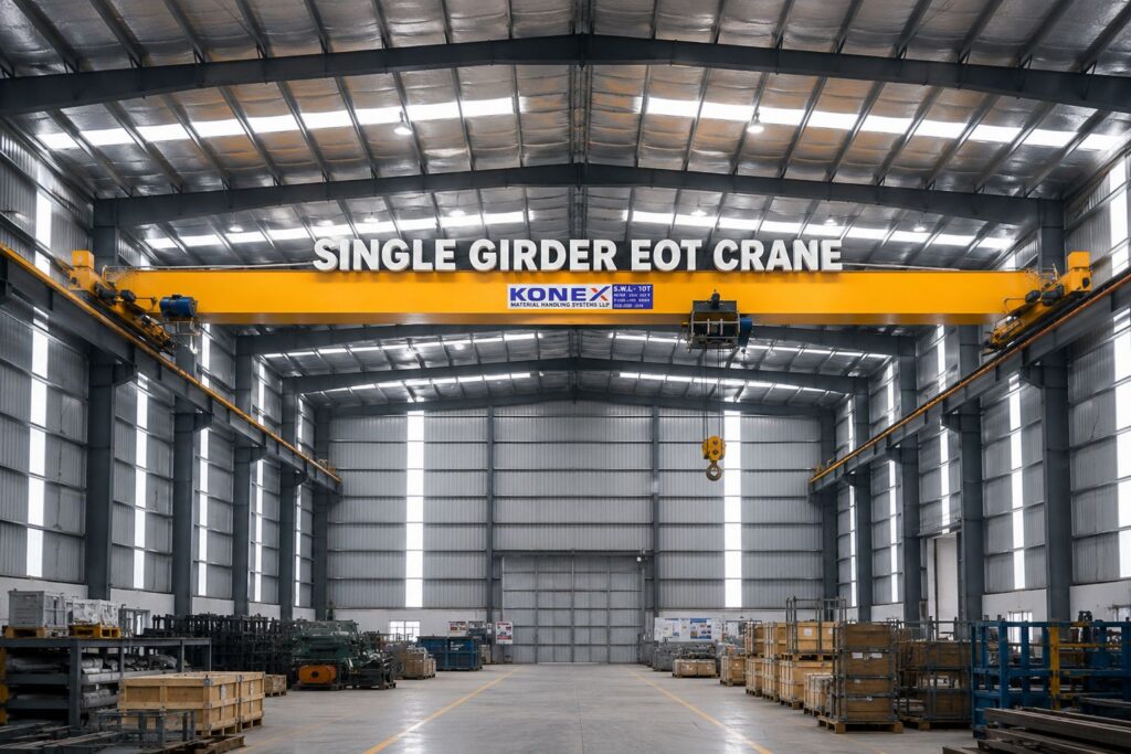 Single Girder EOT Crane for Warehouse - Koex Material Handling System LLP