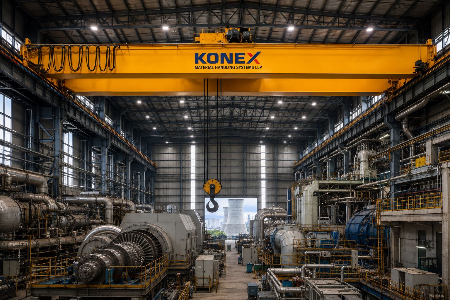Double Girder EOT Crane for Power Plants in India - Konex Material Handling System LLP